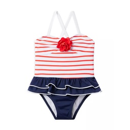 Little Girls & Girls Striped Americana Swimsuit