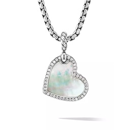 Heart Amulet With Gemstone & Pave Diamonds