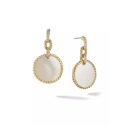 DY Elements Drop Earrings In 14K Yellow Gold With Gemstones & Pave Diamonds