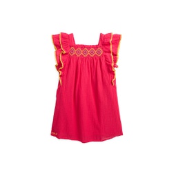 Little Girls & Girls Gauze Ruffle-Sleeve Dress