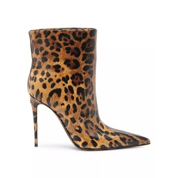 105MM Leopard Leather Booties