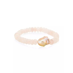 Organic Gems Labradorite & 17MM Baroque Pearl Stretch Bracelet