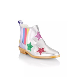 Little Girls & Girls Glitter Star Boots