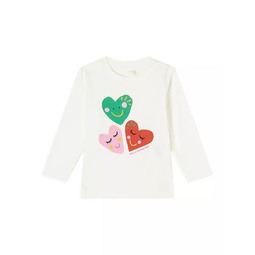 Baby Girls Smiling Hearts Graphic Long-Sleeve T-Shirt