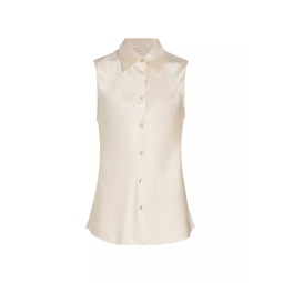 Silk Bias-Cut Sleeveless Shirt