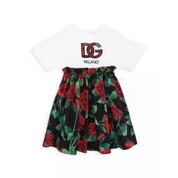 Little Girls & Girls Rose Logo T-Shirt Dress