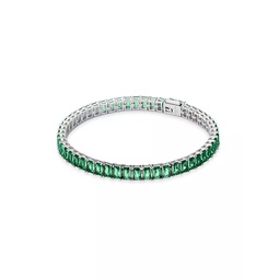 Stering Silver & Cubic Zirconia Emerald-Cut Tennis Bracelet