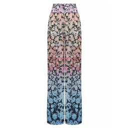 Serena Floral Pleated Wide-Leg Pants