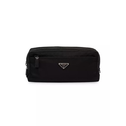 Re-Nylon and Saffiano Leather Travel Pouch