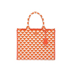 Large Symbole Embroidered Fabric Handbag