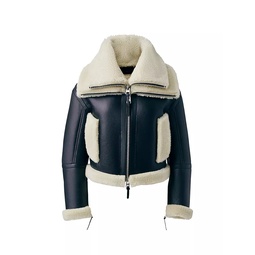 Penelopa Shearling-Trimmed Oversized Leather Jacket