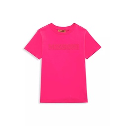 Little Girls & Girls Monochromatic Logo T-Shirt