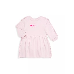 Baby Girls Logo Ruffle-Trim Sweatshirt Dress