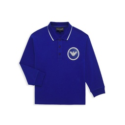 Little Boys & Boys Circle Eagle Logo Long-Sleeve Polo Shirt