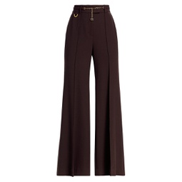 Luminosity Belted High-Rise Flare Trousers