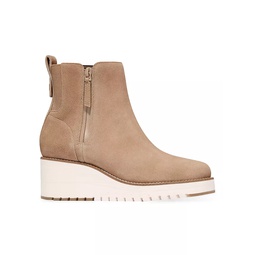 ZEROGRAND City 50MM Suede Wedge Ankle Boots