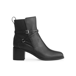 Hazel Buckle 60MM Leather Ankle Boots