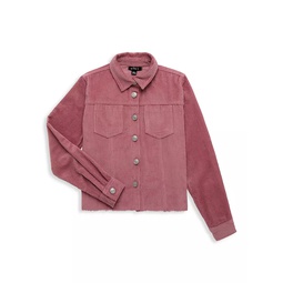 Girls Corduroy Button-Front Jacket