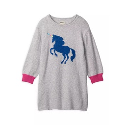Little Girls & Girls Unicorn Sweater Dress