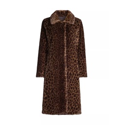 Faux-Fur Leopard-Print Coat