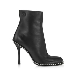 Nova 105MM Bead-Adorned Leather Ankle Boots