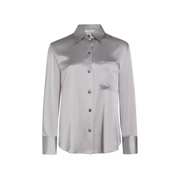 Silk Button-Front Shirt