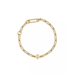 Good Luck 18K-Gold-Plated Logo Chain Bracelet
