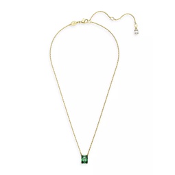 Matrix Goldtone & Crystal Pendant Necklace
