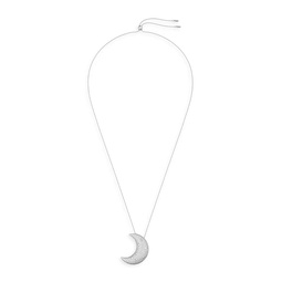 Luna Rhodium-Plated & Crystal Moon Pendant Necklace