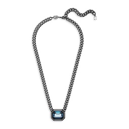 Millenia Ruthenium-Plated & Crystal Octagon Chain Necklace