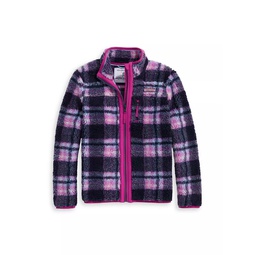 Little Girls & Girls Plaid Sherpa Fleece Jacket
