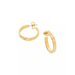 Goldtone & Cubic Zirconia Hoop Earrings
