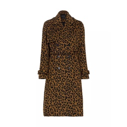 Courtney Belted Wool-Blend Double-Breasted Trench Coat