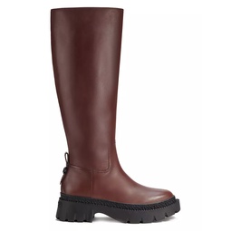 Julietta Leather Knee-High Lug-Sole Boots