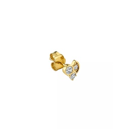 14K Yellow Gold & 0.12 TCW Diamond Cluster Stud Earring