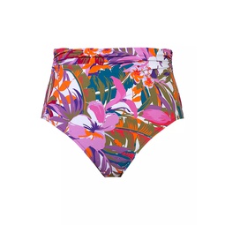 Floral High-Rise Bikini Bottoms