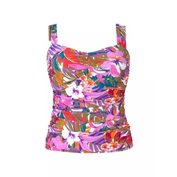 Floral Ruched Tankini Top