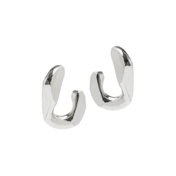 Silvertone Chain Hoop Earrings