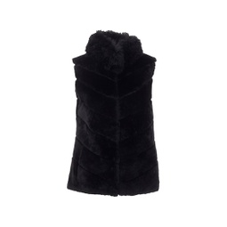 Reversible Shearling Lamb Vest With Cashmere Goat Trim