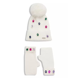 Girls Jewel Embellished Hat & Glove Set