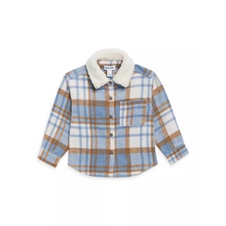 Baby Boys & Little Boys Sherpa-Trim Plaid Flannel Shirt Jacket