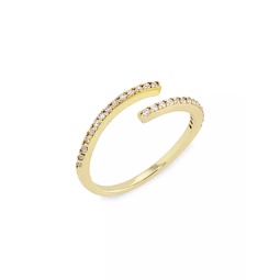Diamond 14K-Gold-Plated & Cubic Zirconia Wrap Ring