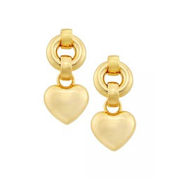 Goldtone Heart Drop Earrings