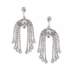 Silvertone & Crystal Tiered Chandelier Earrings