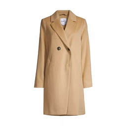 Wool-Blend Double-Breasted Cutaway Coat