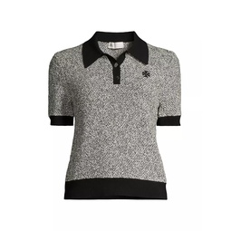 Speckled Knit Polo Tee