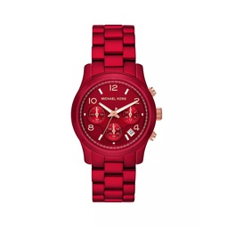 Runway Red-Coated Stainless Steel Chronograph Bracelet Watch