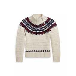 Little Girls & Girls Fair isle Wool-Blend Sweater