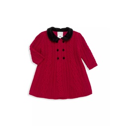 Baby Girls Aran-Knit Double-Breasted Coat