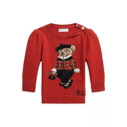 Baby Girls Polo Bear Cotton Sweater